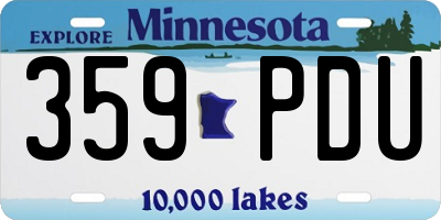 MN license plate 359PDU