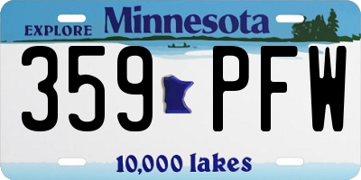 MN license plate 359PFW