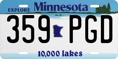 MN license plate 359PGD