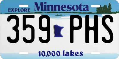 MN license plate 359PHS