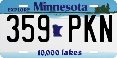 MN license plate 359PKN