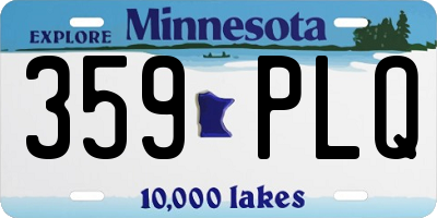 MN license plate 359PLQ