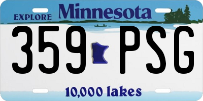 MN license plate 359PSG