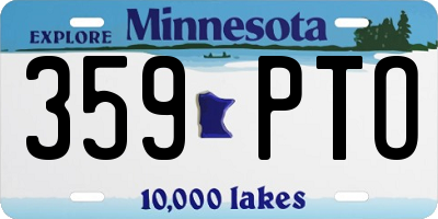 MN license plate 359PTO