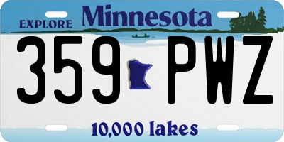 MN license plate 359PWZ
