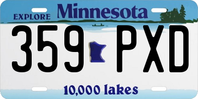 MN license plate 359PXD