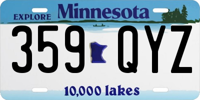 MN license plate 359QYZ