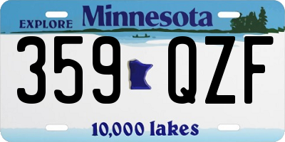 MN license plate 359QZF