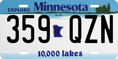 MN license plate 359QZN