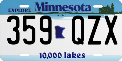 MN license plate 359QZX