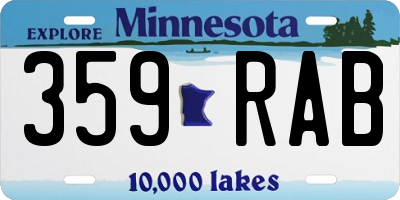 MN license plate 359RAB