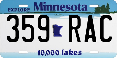 MN license plate 359RAC