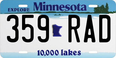 MN license plate 359RAD