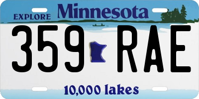 MN license plate 359RAE