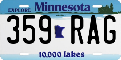 MN license plate 359RAG