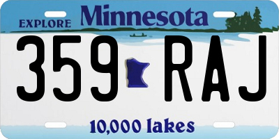 MN license plate 359RAJ