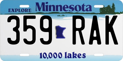 MN license plate 359RAK
