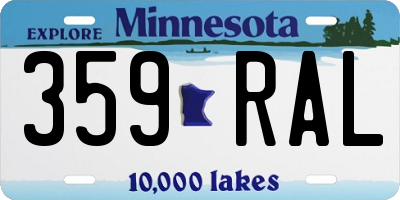 MN license plate 359RAL