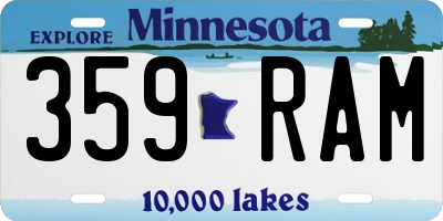 MN license plate 359RAM