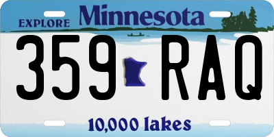 MN license plate 359RAQ
