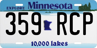 MN license plate 359RCP