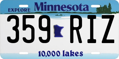 MN license plate 359RIZ