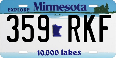 MN license plate 359RKF