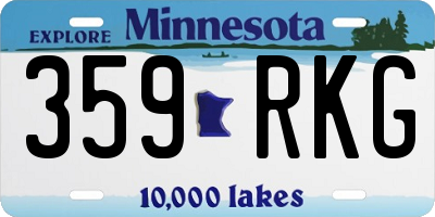 MN license plate 359RKG