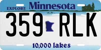 MN license plate 359RLK