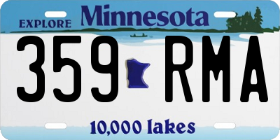 MN license plate 359RMA