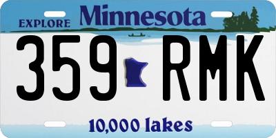 MN license plate 359RMK