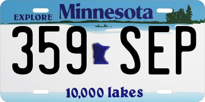 MN license plate 359SEP
