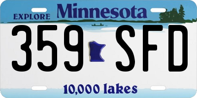 MN license plate 359SFD