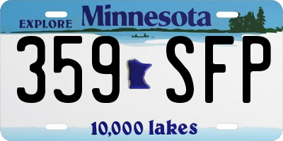 MN license plate 359SFP