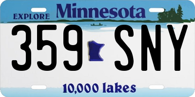 MN license plate 359SNY