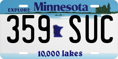 MN license plate 359SUC