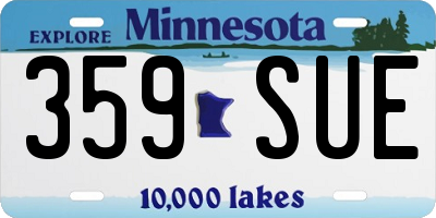 MN license plate 359SUE