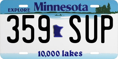 MN license plate 359SUP