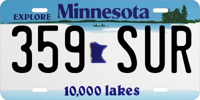 MN license plate 359SUR