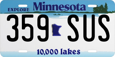 MN license plate 359SUS