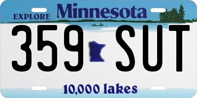 MN license plate 359SUT