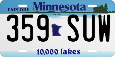 MN license plate 359SUW