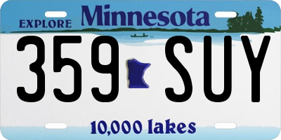 MN license plate 359SUY