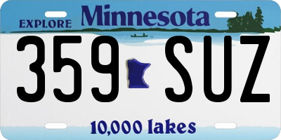 MN license plate 359SUZ