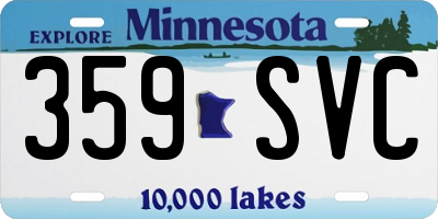 MN license plate 359SVC