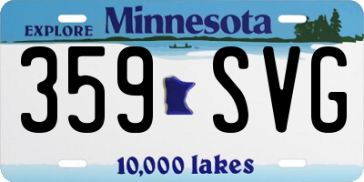 MN license plate 359SVG