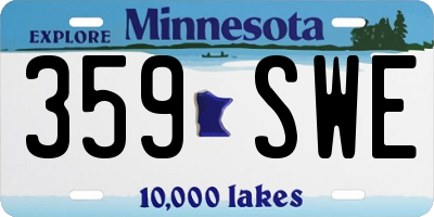 MN license plate 359SWE