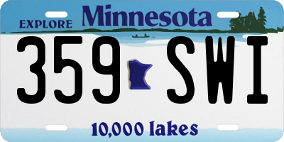 MN license plate 359SWI