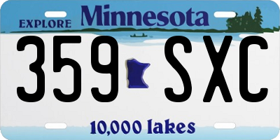 MN license plate 359SXC