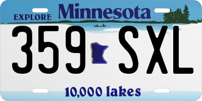 MN license plate 359SXL